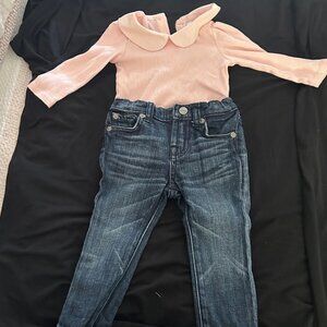 Baby Girl 7 for all Mankind Jeans & Gap Longsleeve Onsie/Bodysuit (12 months)